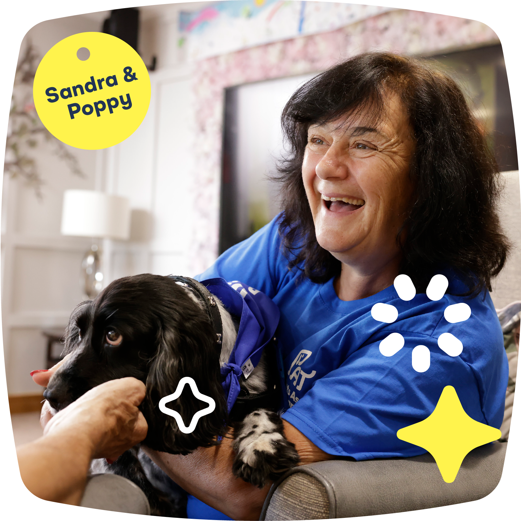 Care home Sandra Poppy smiling to the side 01285 PAT Website Graphics v5 46